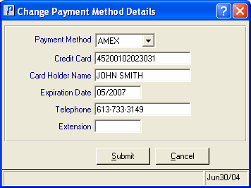 Change Payment Details