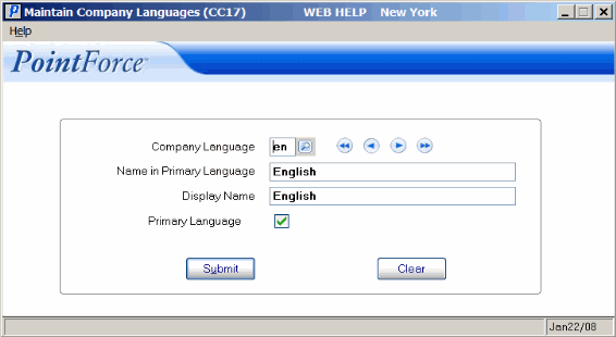 Maintain Company Languages (CC17)