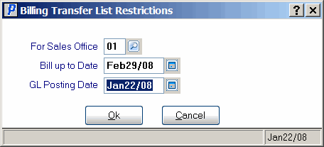 CT42 Billing Transfer List Restrictions 