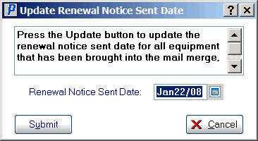Update Renewal Notice Sent Date(CT52)