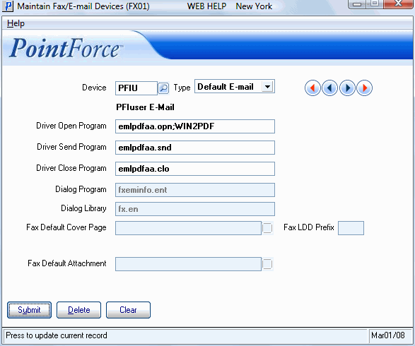 Example of FX01 E-mail
