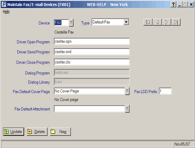 Example of FX01 Fax 