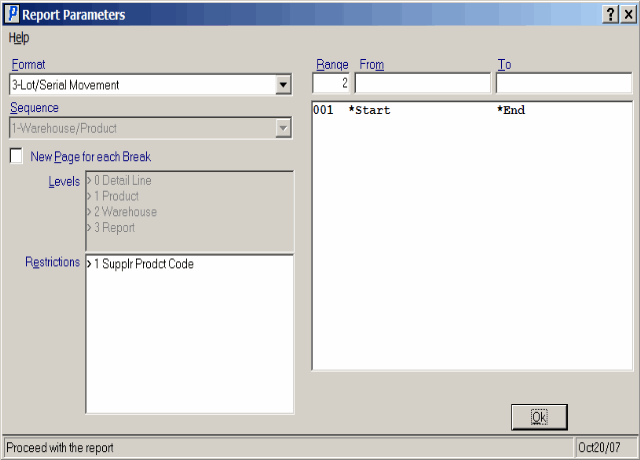 Print Inventory Movement (IC80)