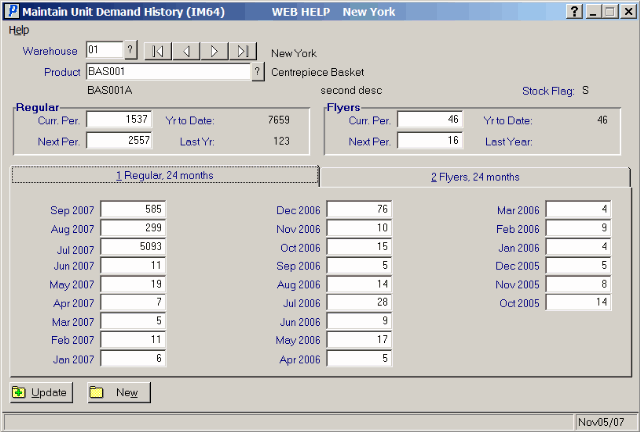 Maintain Unit Demand History (IM64)