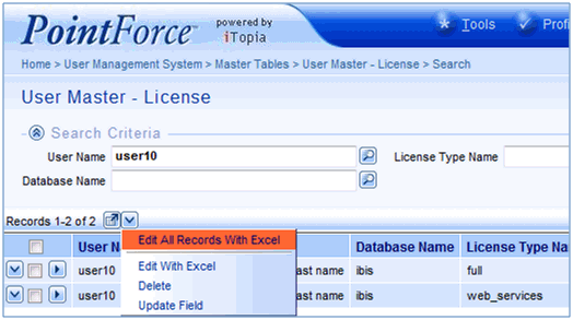 License Excel 1