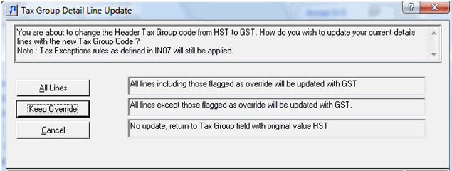 Tax Grp Detail Line Update