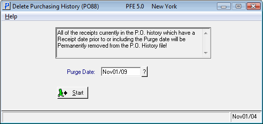 Delete Purchasing History (PO88)