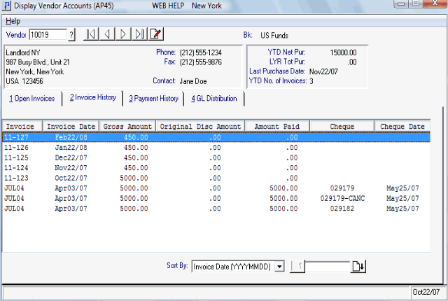 Invoice History