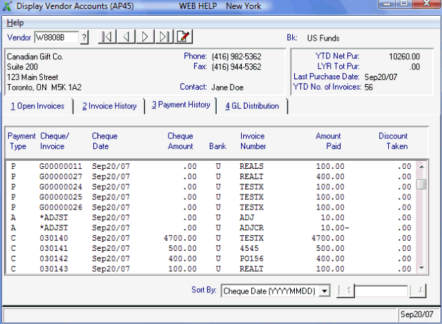 Payment History