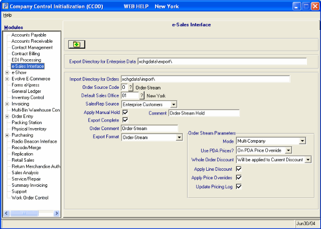 e-Sales Interface