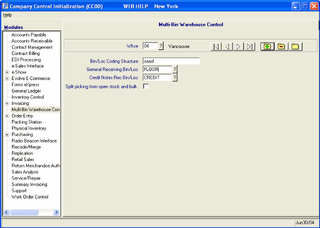 Multi-Bin Warehouse Control