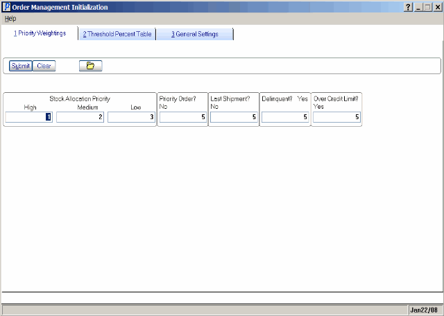 Priority Weightings Folder