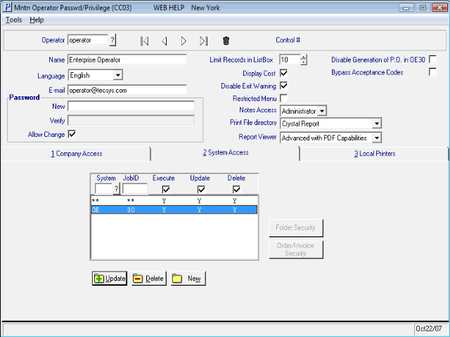 System Access