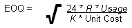 EOQ formula 