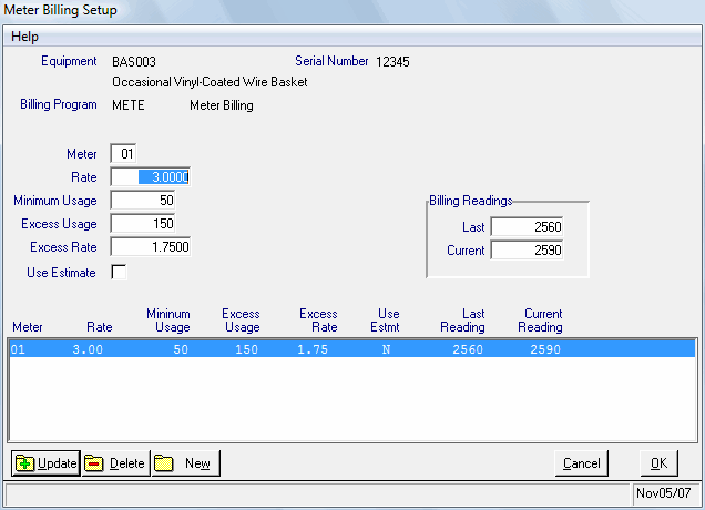 Meter Billing Setup