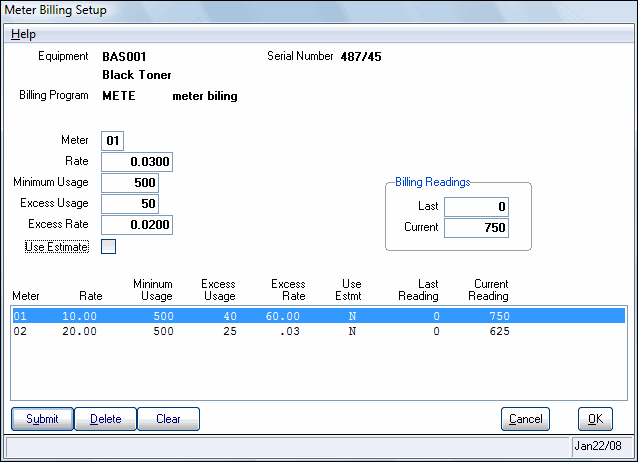 Meter Billing Setup