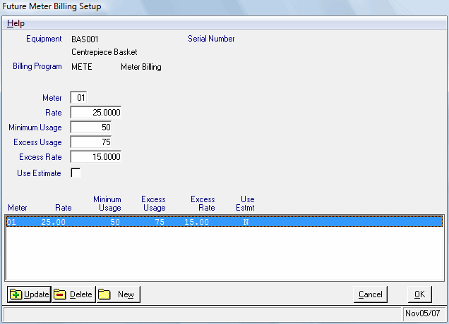 Meter Billing Setup