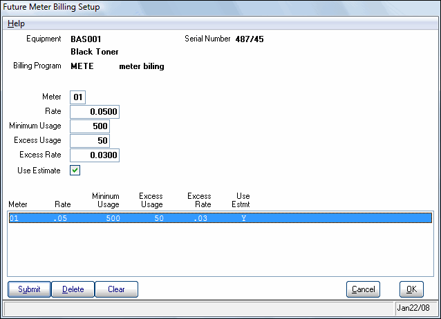 Meter Billing Setup