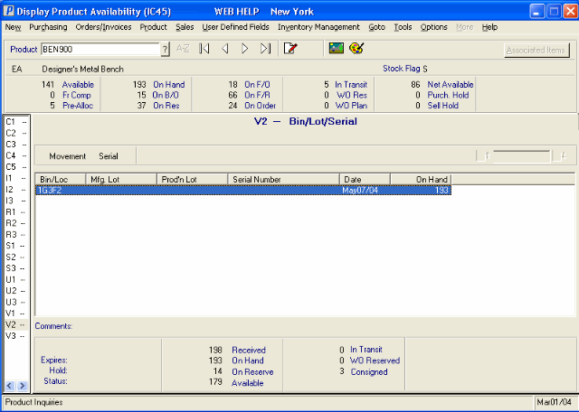 V2 - Bin/Lots/Serial Stock and Movement