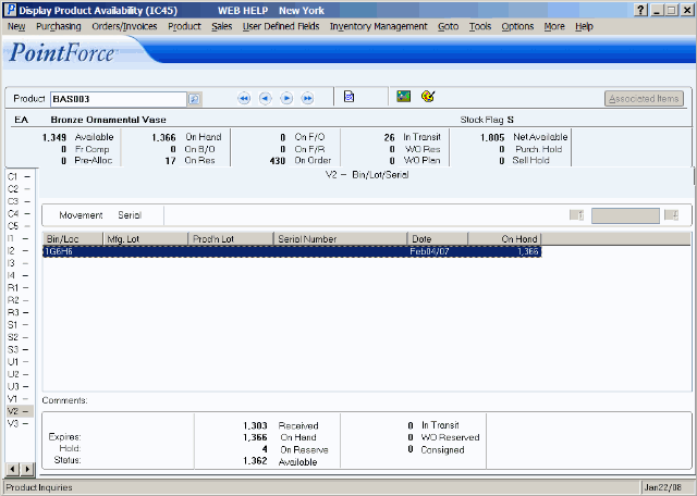 V2 - Bin/Lots/Serial Stock and Movement