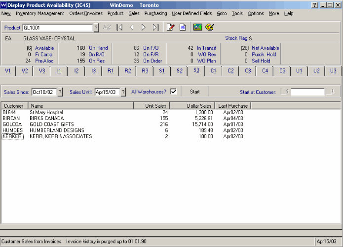 S3 - Customer Sales From Invoices