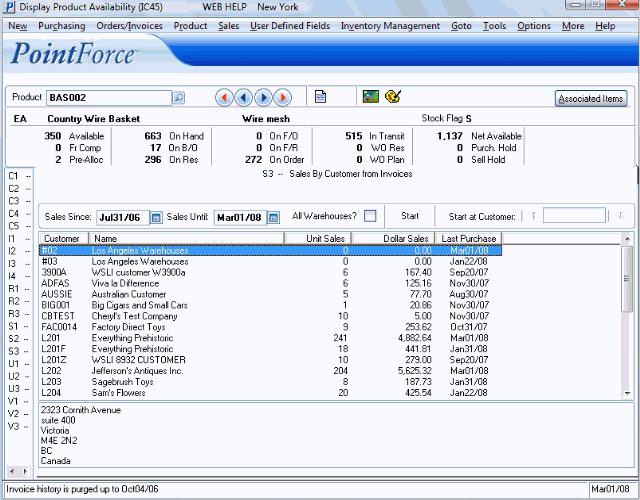 S3 - Customer Sales From Invoices