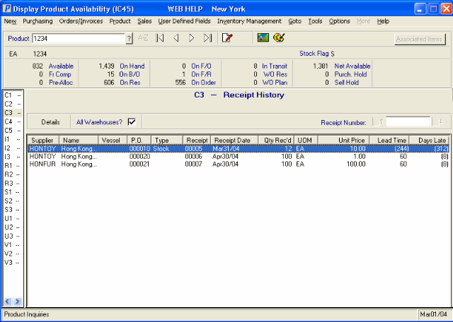 C3 - Receipt History