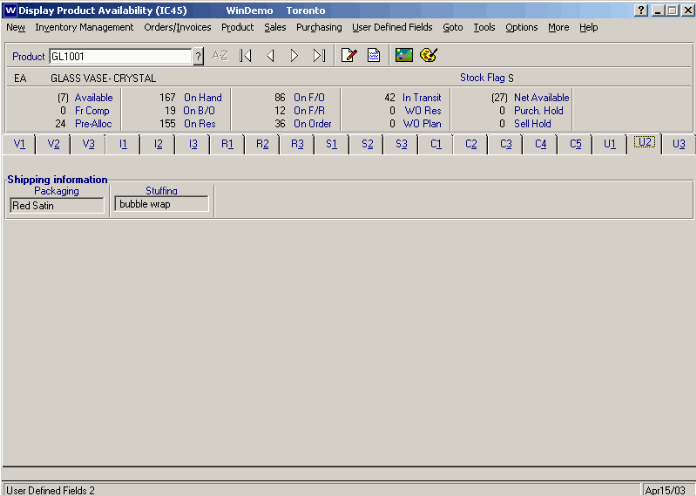 User Defined Fields