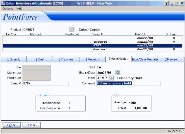 IC50 Maintain Holds Folder