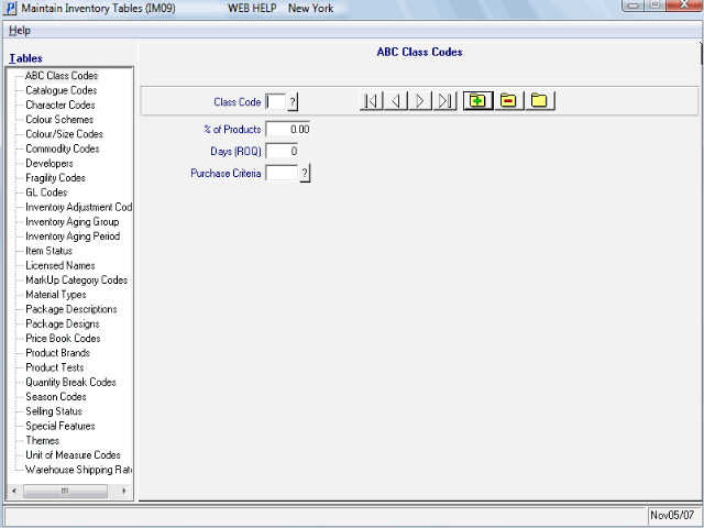 Maintain Inventory Tables