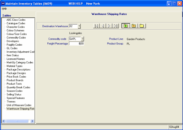 Warehouse Shipping Rates