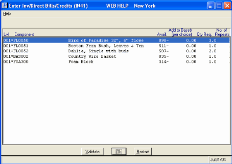 Assembled Sets panel