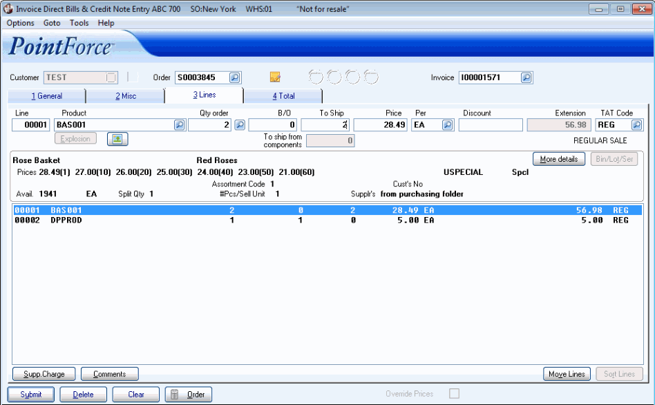  Inv/Direct Bills/Credits-Lines 