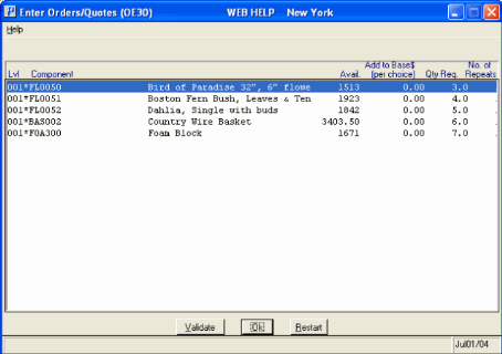 Assembled Sets panel