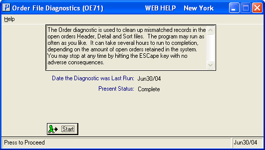 Order File Diagnostics