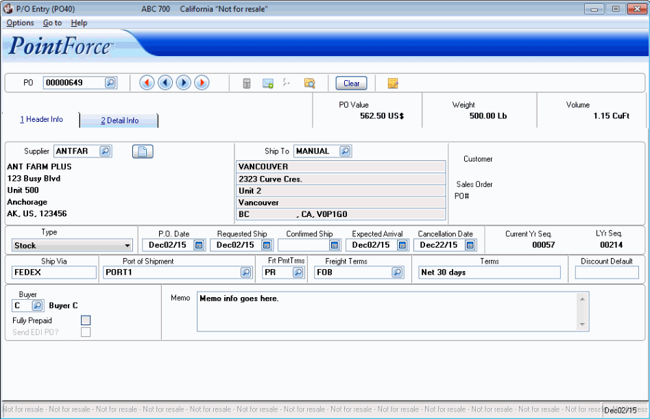 Create purchase Orders