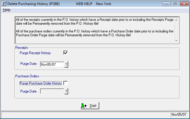 Delete Purchasing History (PO88)