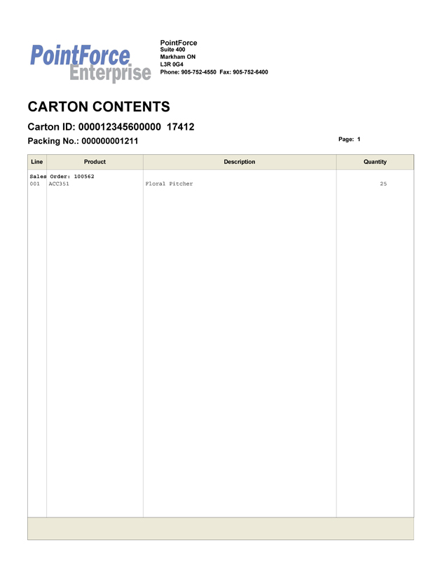 Carton Conten form