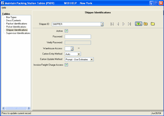 Shipper Identification