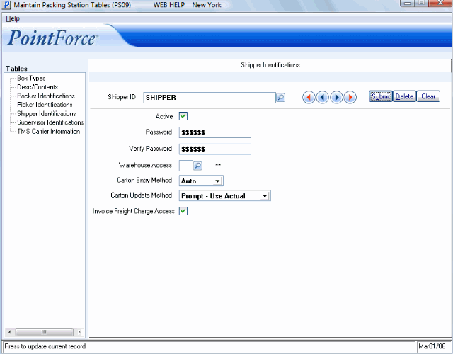 Shipper Identification