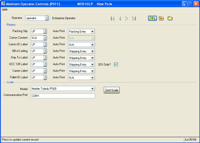 Maintain Operator Controls