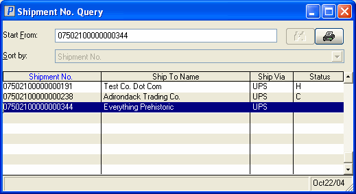 Shipment Query