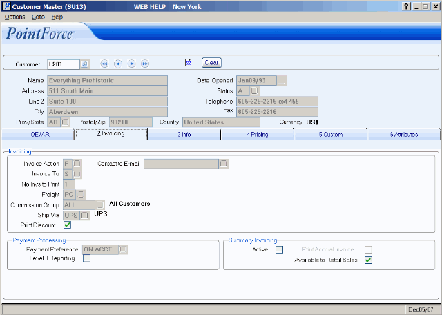 Customer Master-invoicing