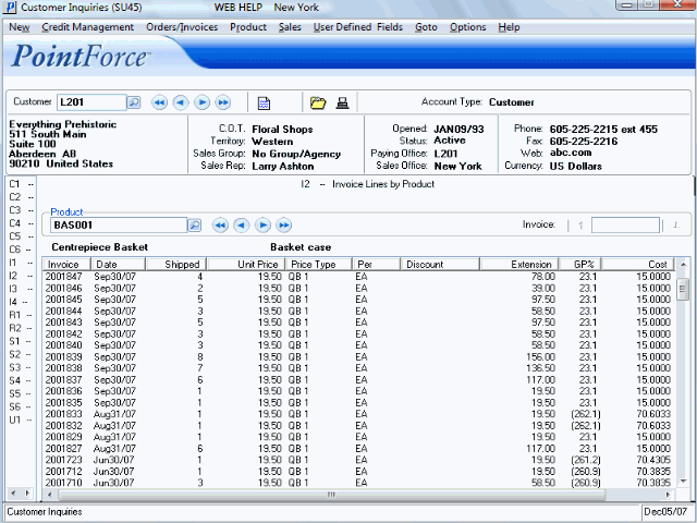 I2 - Invoice Lines by Product