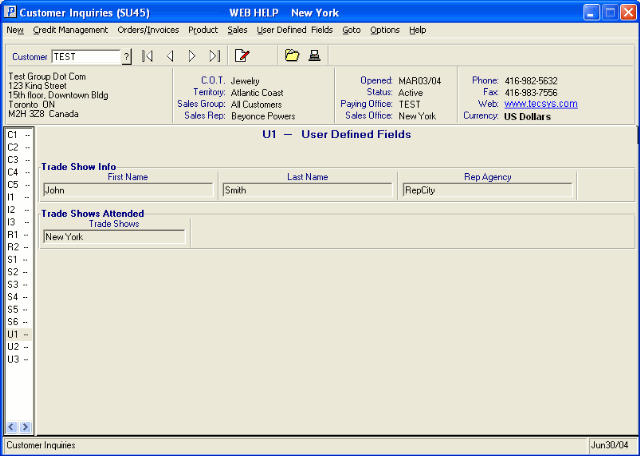 User Defined Fields