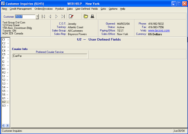 User Defined Fields