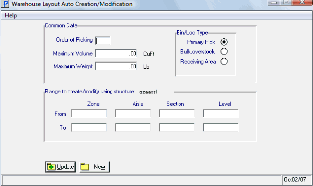 Warehouse Layout Auto Creation