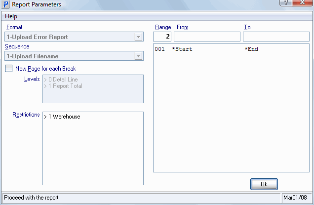 Accellos Upload Error Report (WM21)